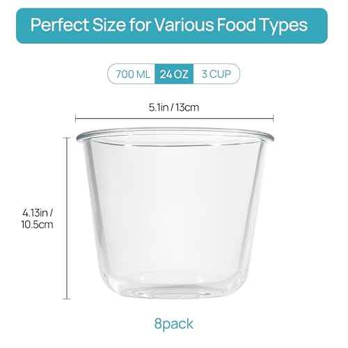 10Pack 22oz and 5pack Glass Storage Containers with Snap Airtight Lids (8 Count)