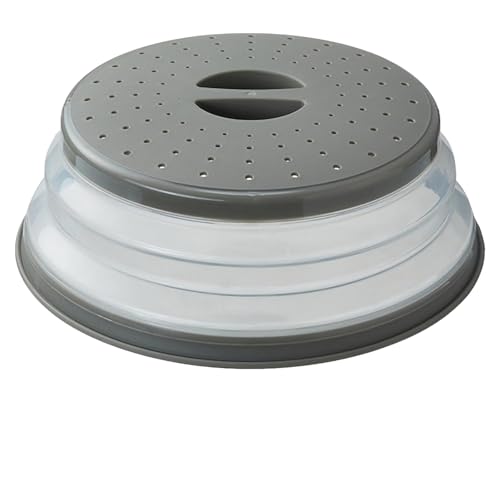 Vented Collapsible Microwave Splatter Cover for Food