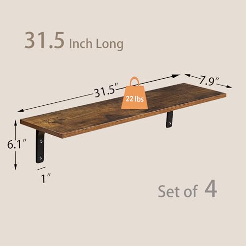 Long Wall Shelves (4 Count)