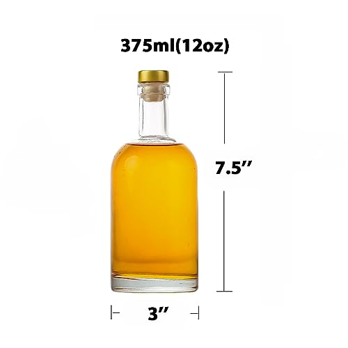 Clear Glass Bottles 12 oz (12 Count)