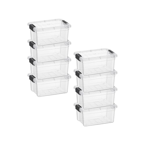 1.05 Quart Mini Clear Plastic Storage Container with Lid (8 Count)