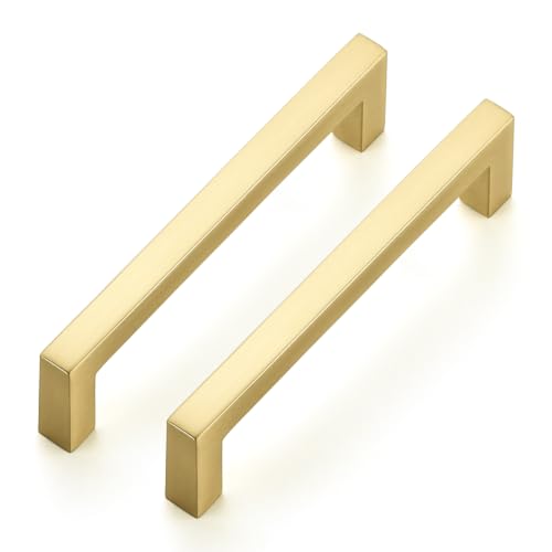 Brushed Gold Cabinet Handles Solid Cabinet Pulls 3 (10 Count)