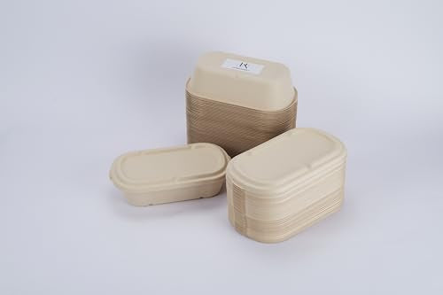 100% Eco Friendly] 34 oz Disposable Food Containers with Lids (50 Count)