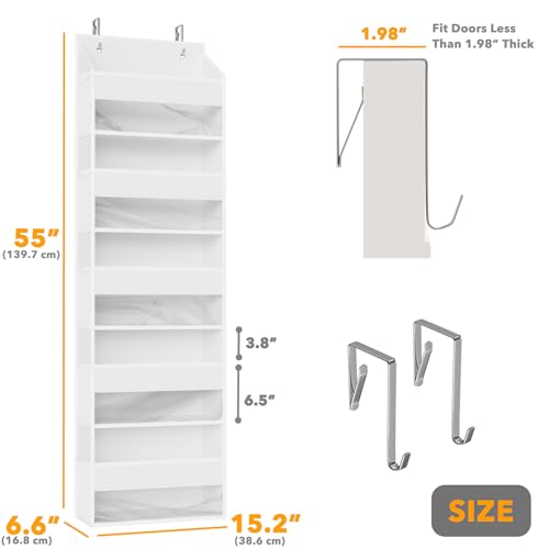 1 Pack Over The Door Organizer with 5 Large Pockets and 10 Mesh Side Pockets