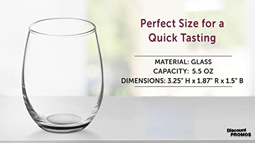 Stemless Wine Glasses by ARC 5.5 oz. Set of 12 (12 Count)