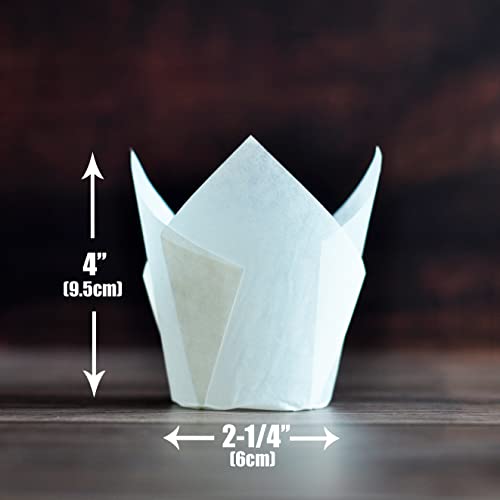 Large size White Tulip Baking Cups 2 (130 Count)