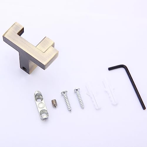 5 Pack Heavy Duty Coat Hook Wall Mount with Screw Retro Double Coat Hook Utility Hook for Coats