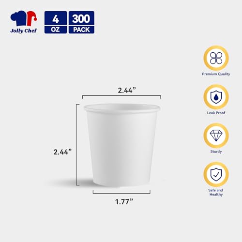 300 Pack Disposable Paper Coffee Cups 4 oz (300 Count)