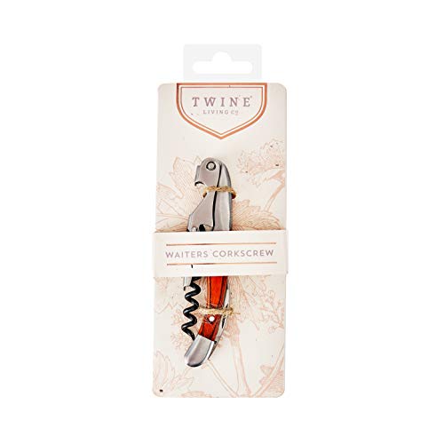 Double Hinged Waiters Corkscrew Wine Opener with Built