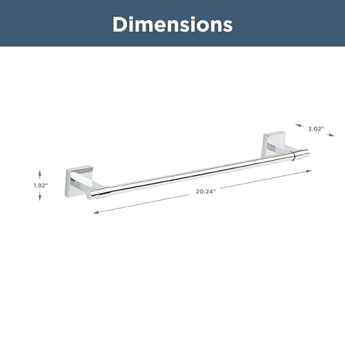 Maxted (1-Pack) 18" Towel Rack for Bathroom, Polished Chrome Towel Bar for Bathroom Wall Kitchen Towel Holder Rod Wall Mounted Bathroom Accessories MAX18-PC