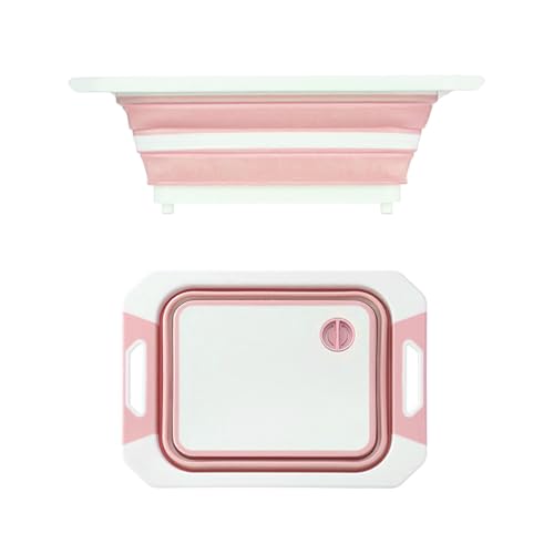 Camping Collapsible Cutting Board Dish Basin BBQ Prep Tub Camp Sink Dish Washing Station Multifunctional Storage Basket