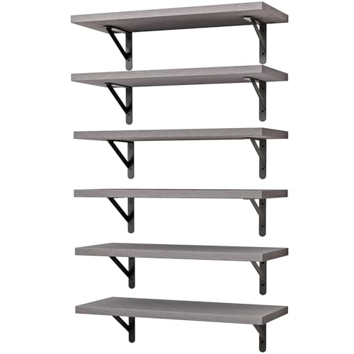 16.5in Floating Shelves for Wall Home Decor (6 Count)