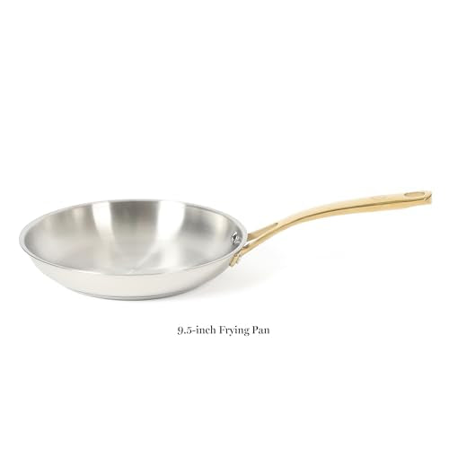 Castelle 9.5 Inch Stainless Steel Frying Pan with Gold