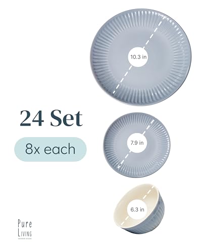 24 Piece Stoneware Dinnerware Set for 8 (24 Count)