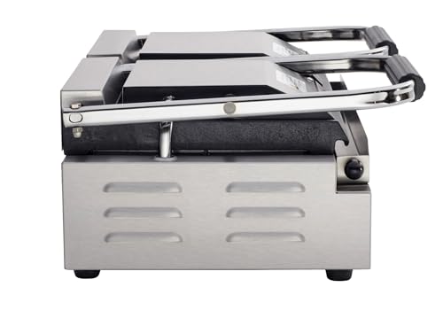 Commercial Electric Panini Sandwich Grill with Smooth Plates