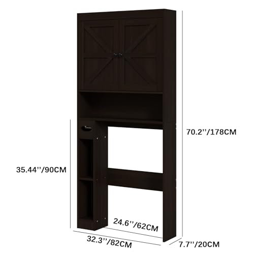 32.3''W Over The Toilet Storage Cabinet with Barn Doors