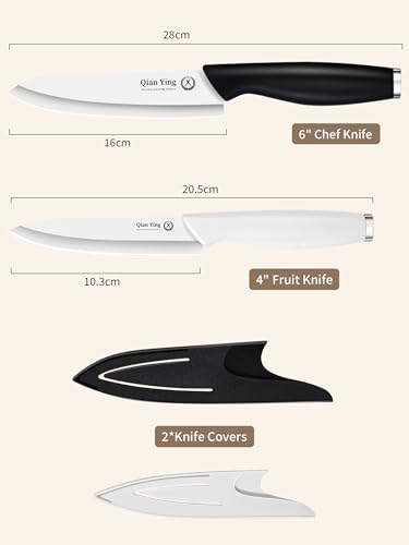 Ceramic Knife Set for Kitchen with Sheath (9 Count)