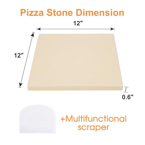 12x12 Inch Cordierite Pizza Stone for RV Oven and Grill