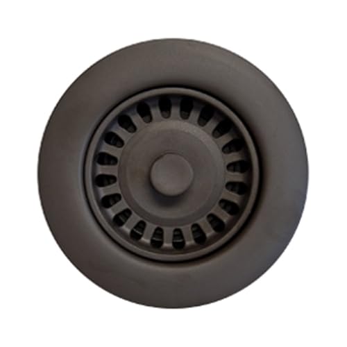190-9264 - 3-1/2 Inch Oil Rubbed Bronze Kitchen Sink Basket Strainer, Durable Food Catcher Stopper for Metal Kitchen Sink, Ideal for Filtering Waste and Preventing Clogs