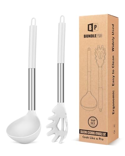 Silicone Soup Ladle and Pasta Spoon Set (2 Count)