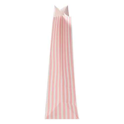 Pink And White Stripe Paper Bag (100 Count)