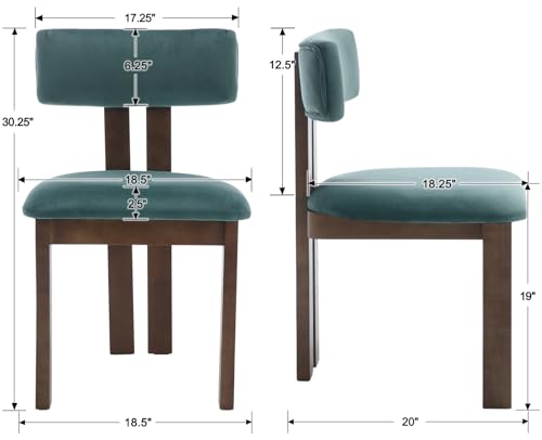 Dining Chairs Set of 6 Velvet Diner Chairs Modern Wood Chairs for Kitchen and Dining Room (6 Count)