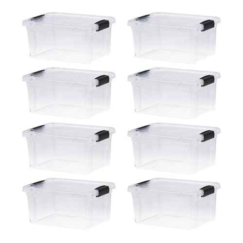 6.6 Quart Clear Plastic Storage Boxes with Lids (8 Count)