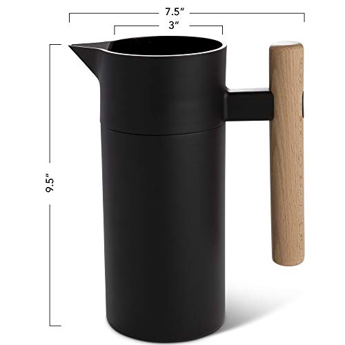 Thermal Coffee Carafe 40 Oz Insulated with Tea Infuser