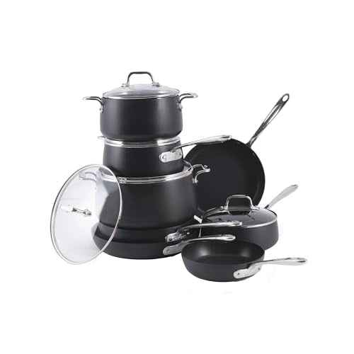 HA1 Hard Anodized Nonstick Cookware Set 13 Piece Induction Oven Broiler Safe 500F
