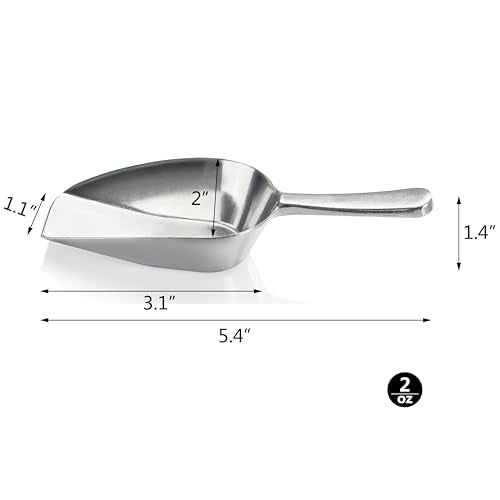 One Piece Cast Aluminum Flat Bottom Bar Ice Flour Utility Scoop