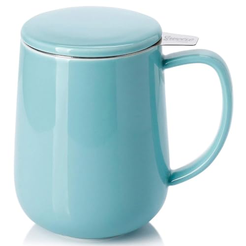 20 OZ Porcelain Tea Mug with Infuser and Lid