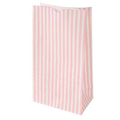 Pink And White Stripe Paper Bag (100 Count)