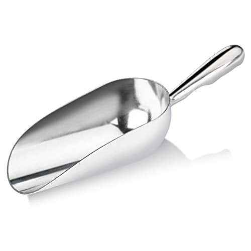 34509 One Piece Cast Aluminum Round Bottom Bar Ice Flour Utility Scoop