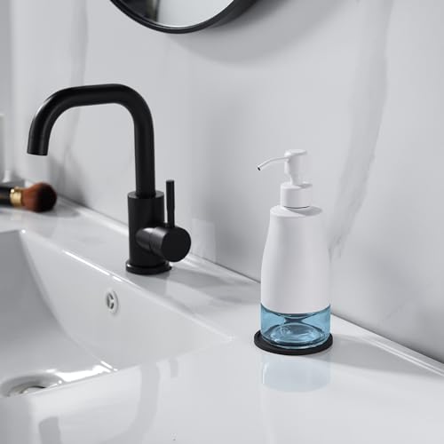White Soap Dispenser with Coaster and Stickers