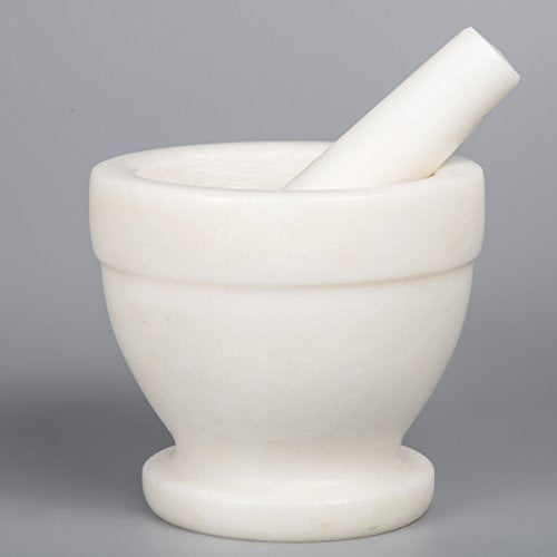 Natural Marble Mortar and Pestle Set Guacamole Molcajete Bowl Kitchen Spices Herbs Pesto Grinder
