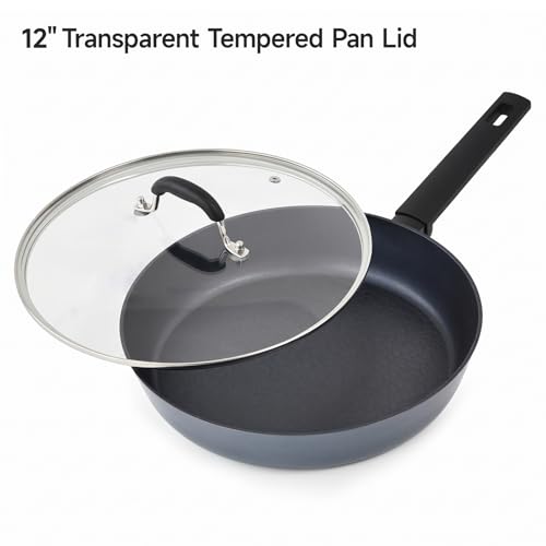 12" Glass Lid with Stainless Steel Handle