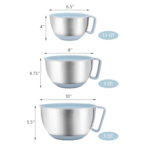 Stainless Steel Mixing Bowls Set with Lids
