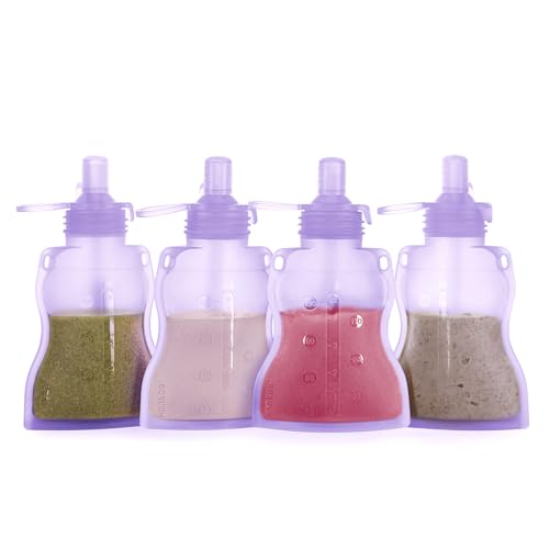 Refillable Silicone Baby Food Pouch (4 Count)