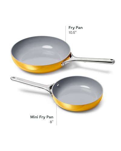 Ceramic Fry Pan Duo with Glass Lids