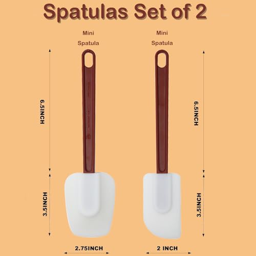 Silicone Spatulas Heat Resistant.Commercial Spatula for Cooking.Heavy Duty Rubber Spatulas.Silicone Spatula Set of 2 (2 Count)