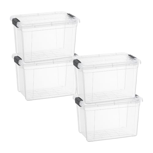 2.5 Quart Clear Plastic Storage Boxes with Lids (4 Count)