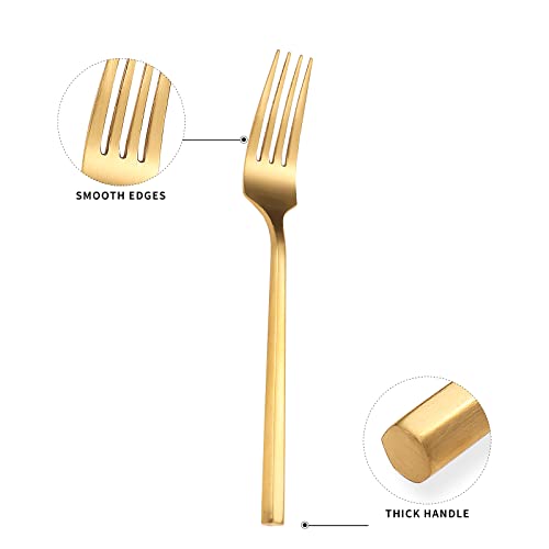 Matte Silverware Set Gold Flatware Set with Hexagon Handle 20 Pieces 18 (20 Count)