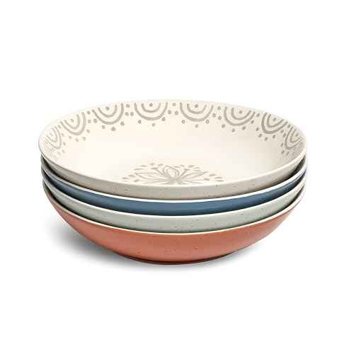 4 Piece Speckled Stoneware Pasta Bowl Set (4 Count)