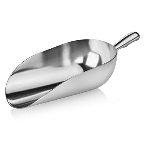 34608 One Piece Cast Aluminum Round Bottom Bar Ice Flour Utility Scoop