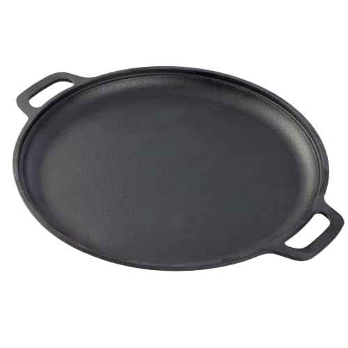 Cast Iron Pizza Pan with Dual Handles