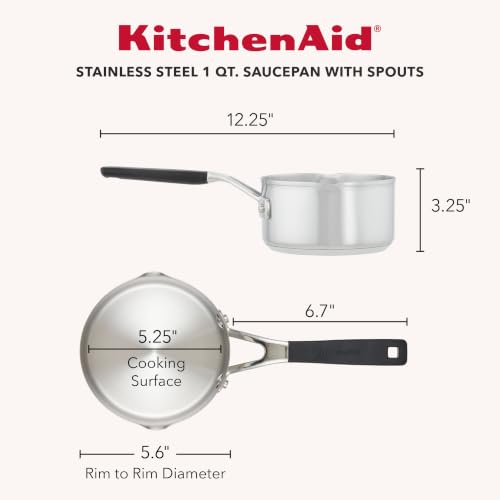 Stainless Steel Induction Sauce Pan with Pour Spouts