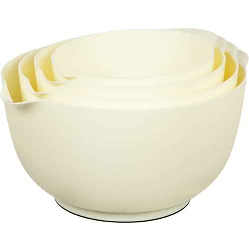 4.5 Quart Large Plastic Mixing Bowls set with Pour Spout