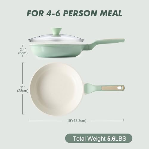 11In Nonstick Ceramic Frying Pan with Lid
