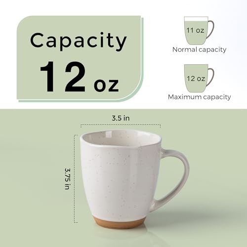 12oz Ceramic Coffee Mugs set of 6 (6 Count)