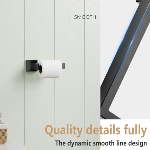 Black Toilet Paper Holders Bathroom Toilet Paper Roll Holder SUS304 Stainless Steel Contemporary Wall Mounted